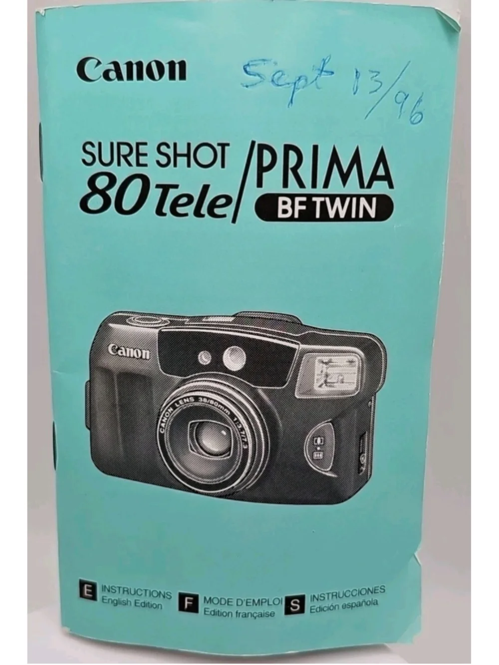Canon Prima BF Twin Date AiAF Film Camera With Case, Instructions, New Battery.. - Picture 15 of 16